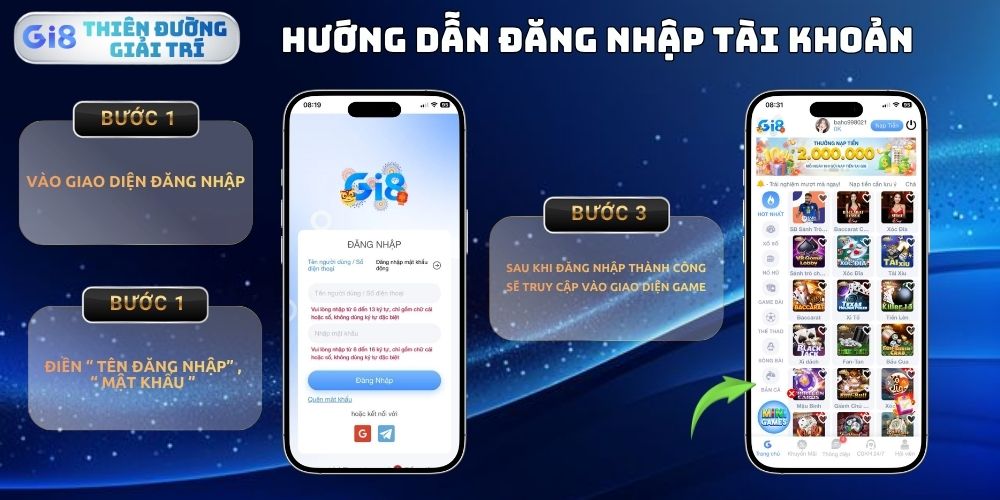 Hướng dẫn đăng nhập Gi8